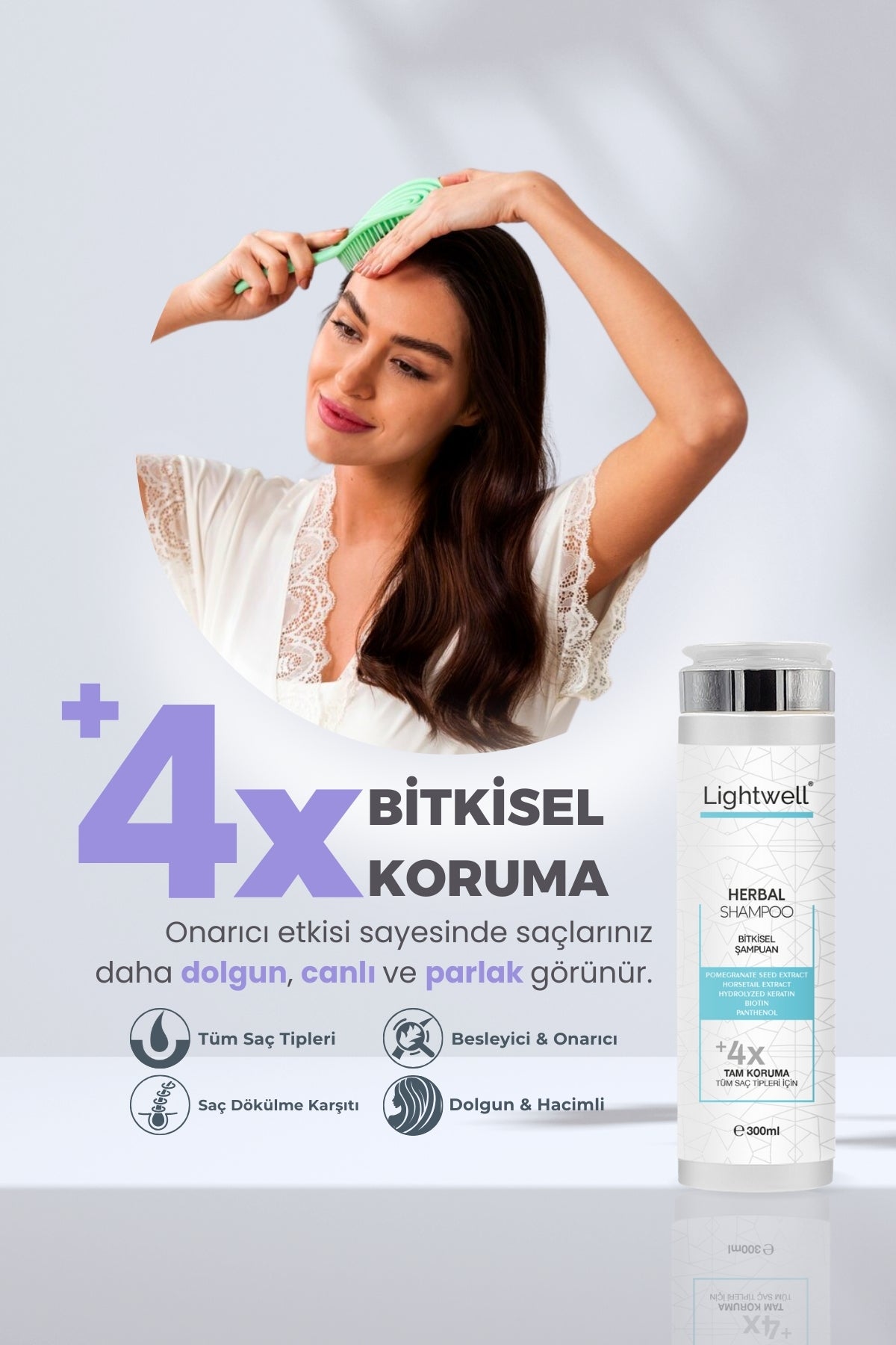 Lightwell Bitkisel Saç Şampuanı - Doğal İçeriklerle Güçlü ve Sağlıklı Saçlar