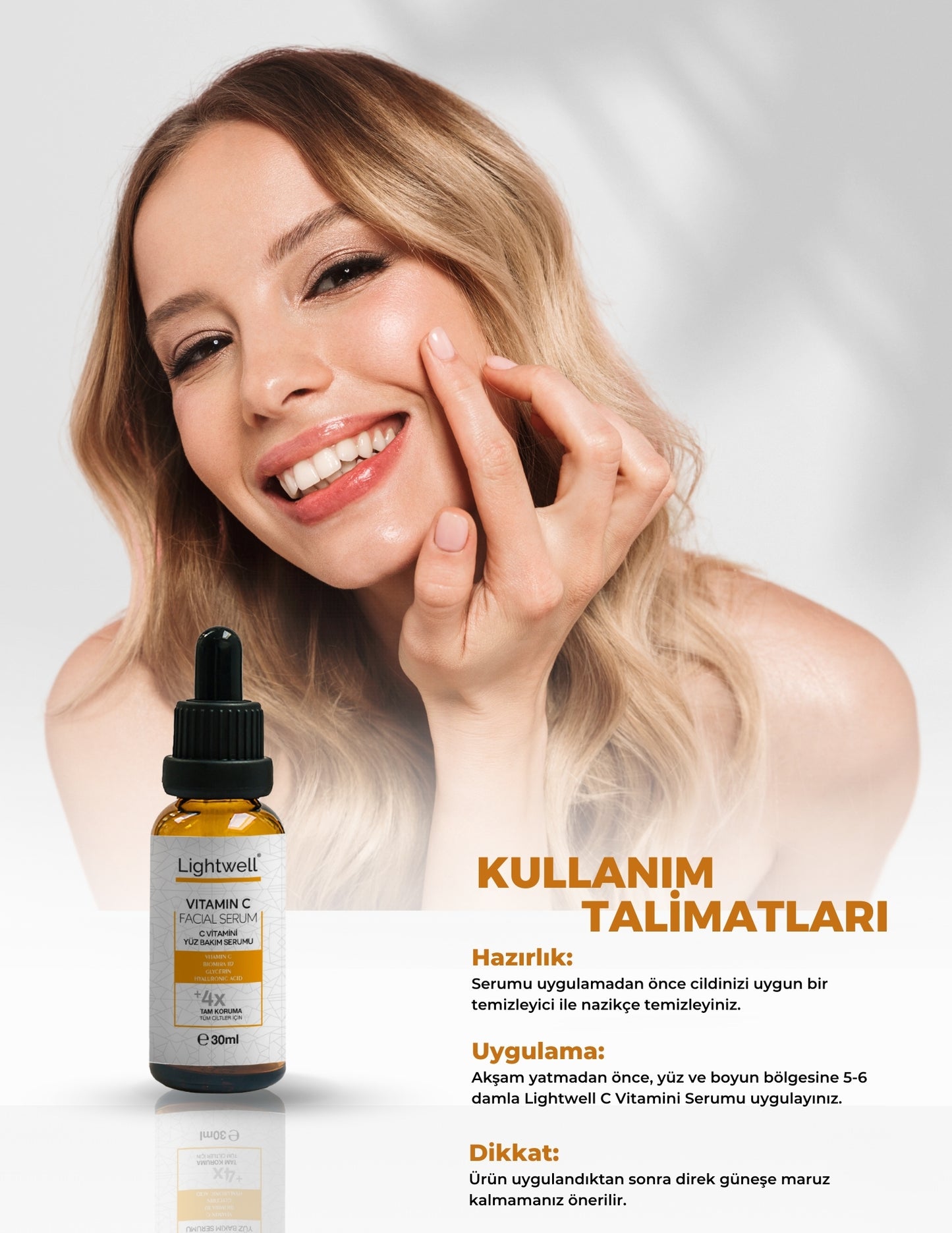 Aydınlatıcı ve Cilt Tonu Eşitleyici C Vitamini Cilt Serumu 30 Ml